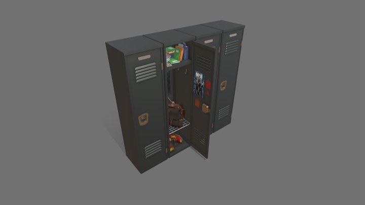 School Locker 3D Model