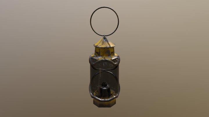 Worn Yellow Lantern 3D Model