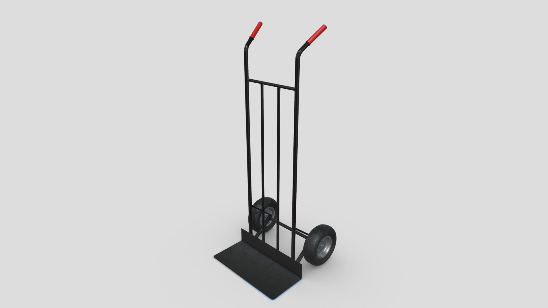 3D model Industrial Hand Trolley 4 - This is a 3D model of the Industrial Hand Trolley 4. The 3D model is about a black and silver exercise equipment.