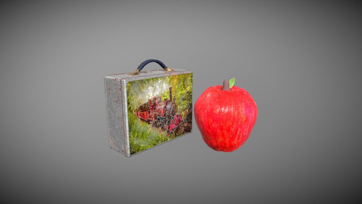 Lunchbox and Apple 3D Model