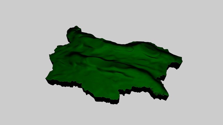 「ブルガリア立体地図」遠隔復元模写STLデータ 3D Model