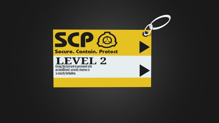 SCP Keycard Level 2 pendant 3D Model
