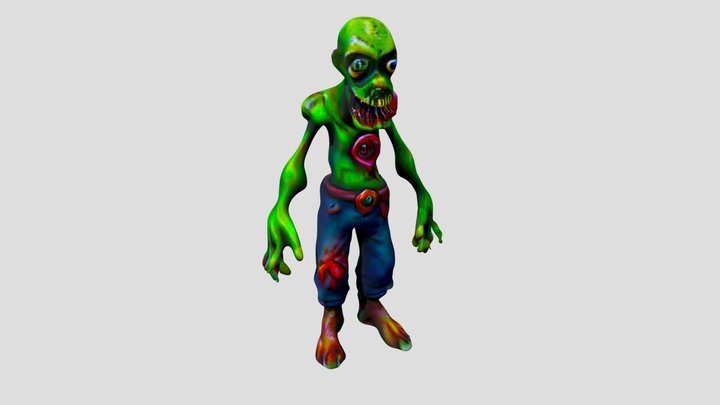 Cartoony Zombie 3D Model