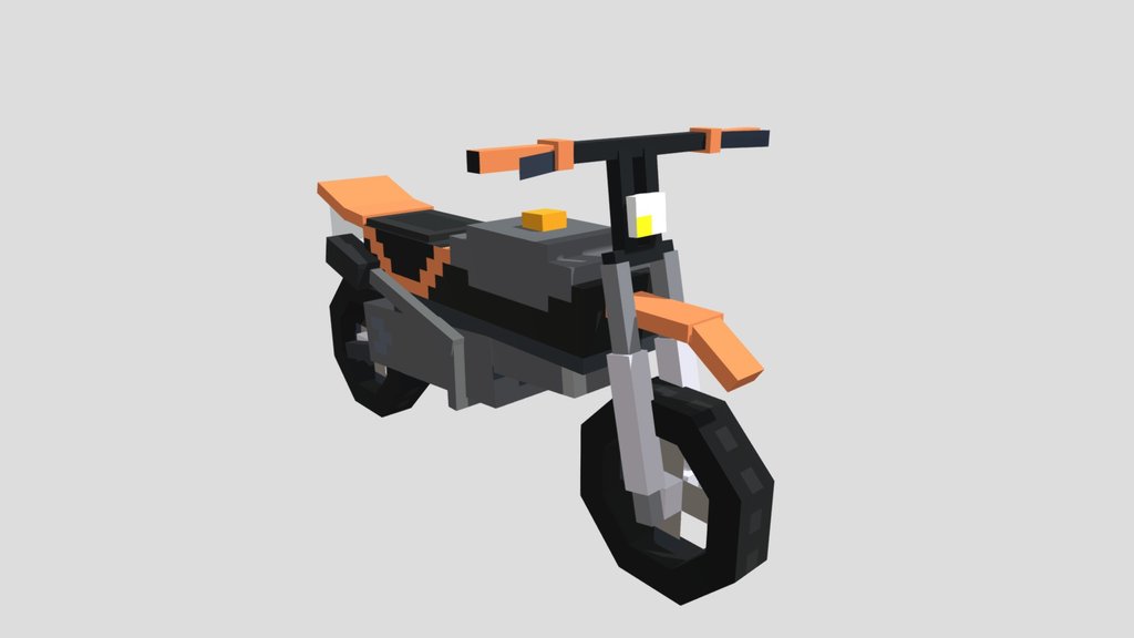 Motocycle minecraft low poly