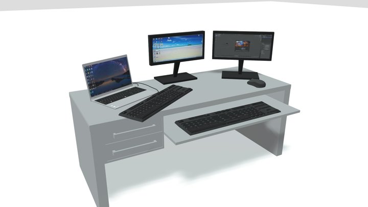 computer desk 3D Model