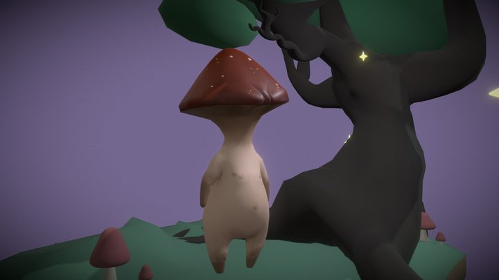 The Grumpy lil Mushroom 3D Model