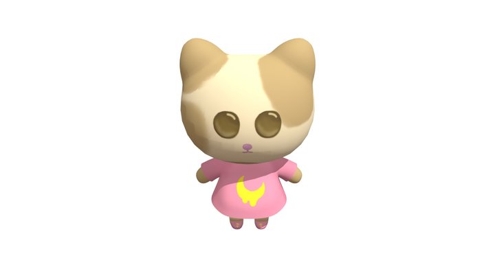 Cat Cartoon Character 3D Model
