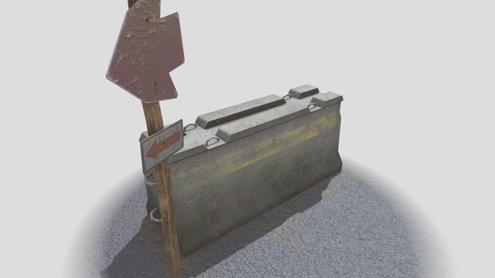 Jersey Barrier 3D Model
