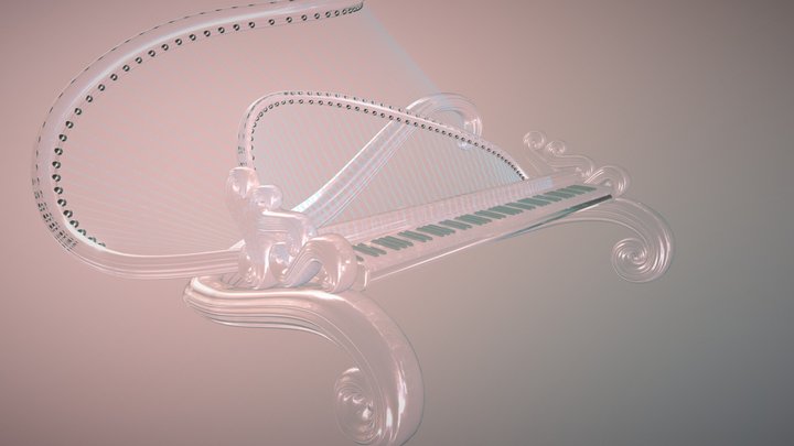 Glass Piano 3D Model