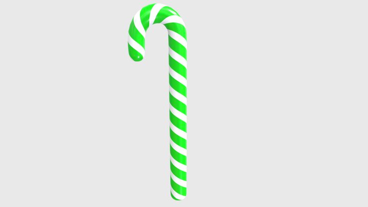 Candy Cane Prop (green) 3D Model