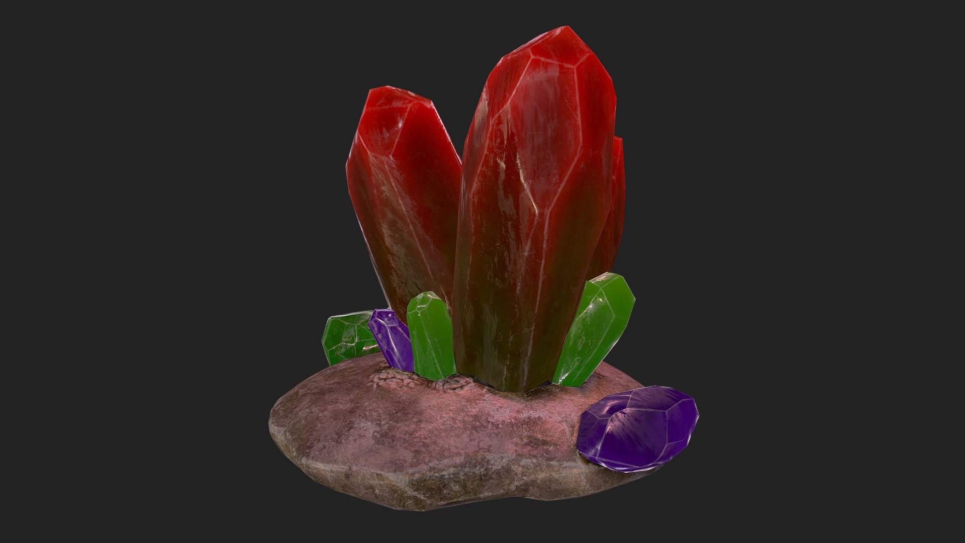 Ruby Gemstone Crystals — Sketchfab embed 3D viewer