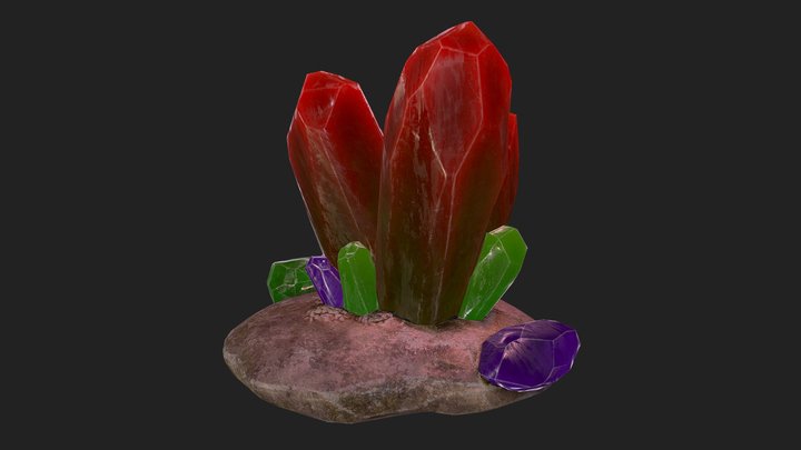 Ruby Gemstone Crystals – Modello 3D gratuito STL