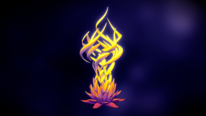 Lotus Flame Meditation 3D Model