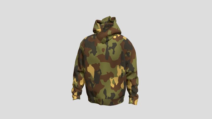 Hoodie military 3D Model