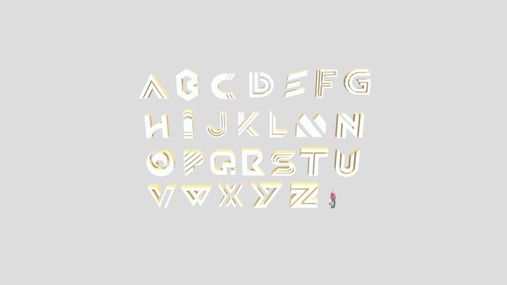 Creative English Word Sculpture 3D Model