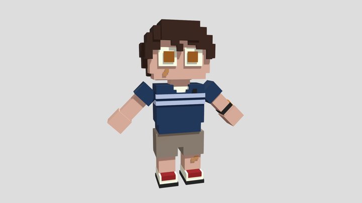 Gregory FNaF Security Breach 8-bit 3D Model