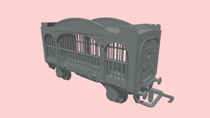 OO Scale Train - Circus - Cage Style 1 3D Model