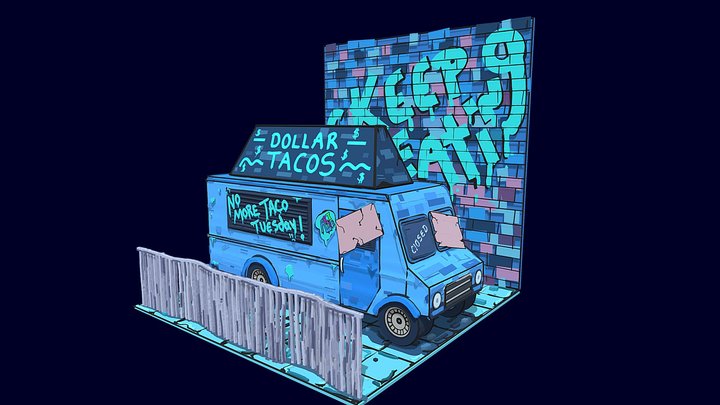 Food Truck - 3D Illustration 3D Model