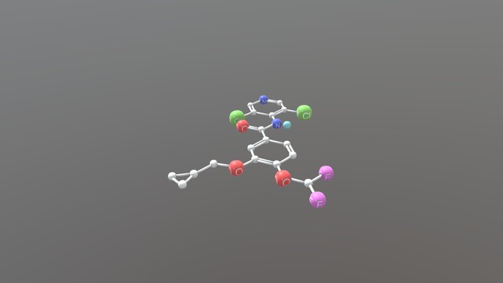 Roflumilast Chemical Structure 3D Model