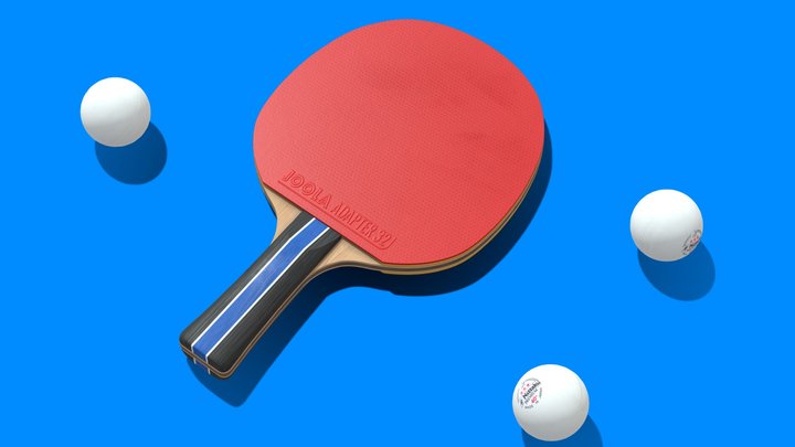 Beer pong cups and ball 3D model