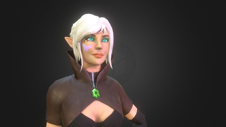 Elven Warrioress 3D Model