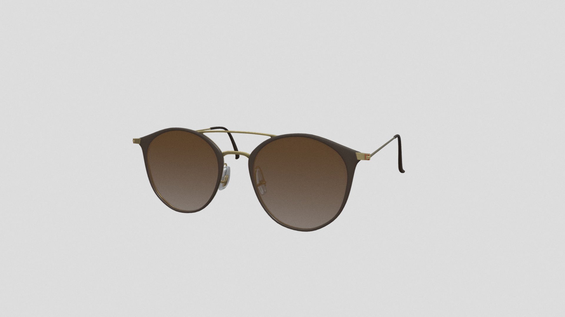 3D model Gold Sunglasses brown gradient - This is a 3D model of the Gold Sunglasses brown gradient. The 3D model is about a pair of sunglasses.
