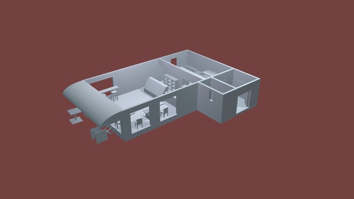 Interior Blockout - Bakery 3D Model