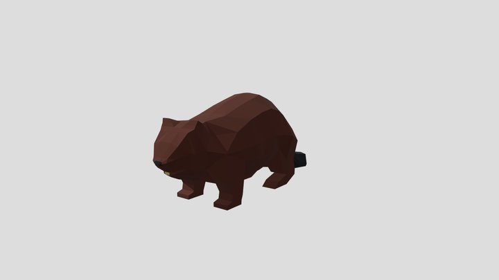 low-poly model of a Beaver from the "Taiga" set 3D Model