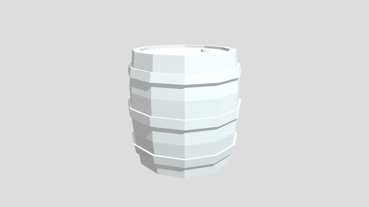 Low Poly Barrel 3D Model