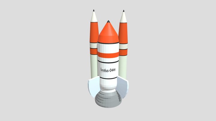 Low-poly rocket 3D Model