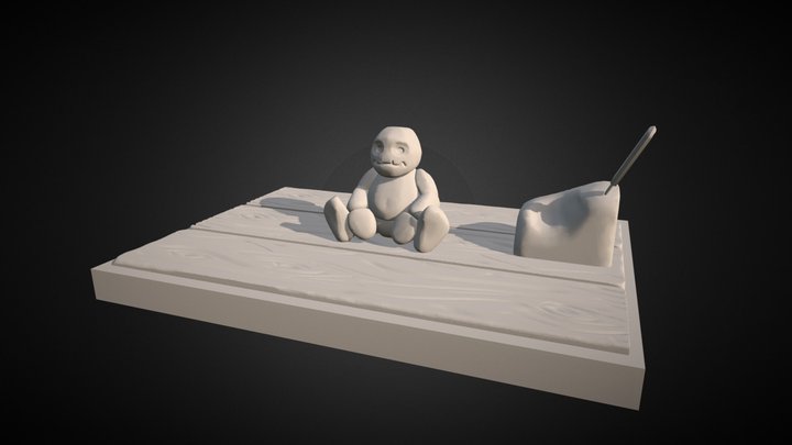 Sculpt January 2018 Day 05 - Golem 3D Model