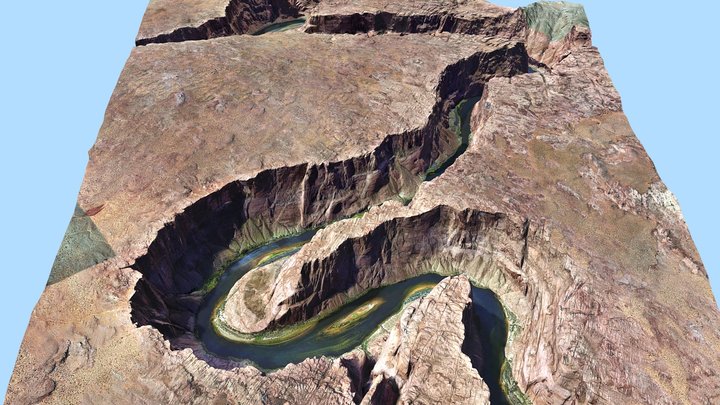 Horseshoe Bend, Colorado River, Arizona USA 3D Model