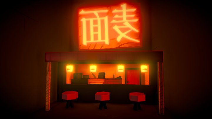 Alleyway Noodle Shop 3D Model