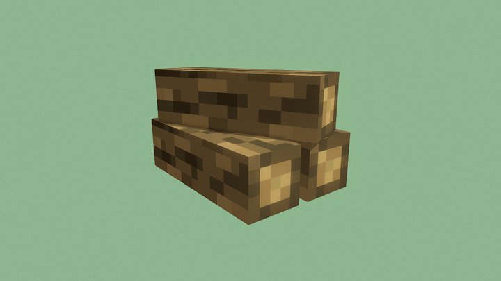 Minecraft Wood Pile 3D Model