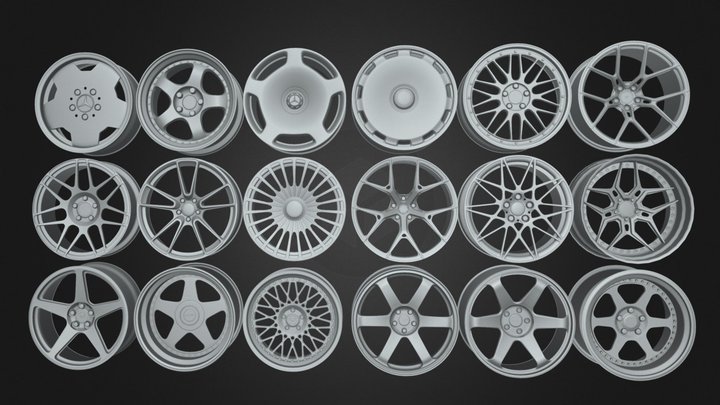 18 WHEELS MODELS IN ONE PACK! 3D Model