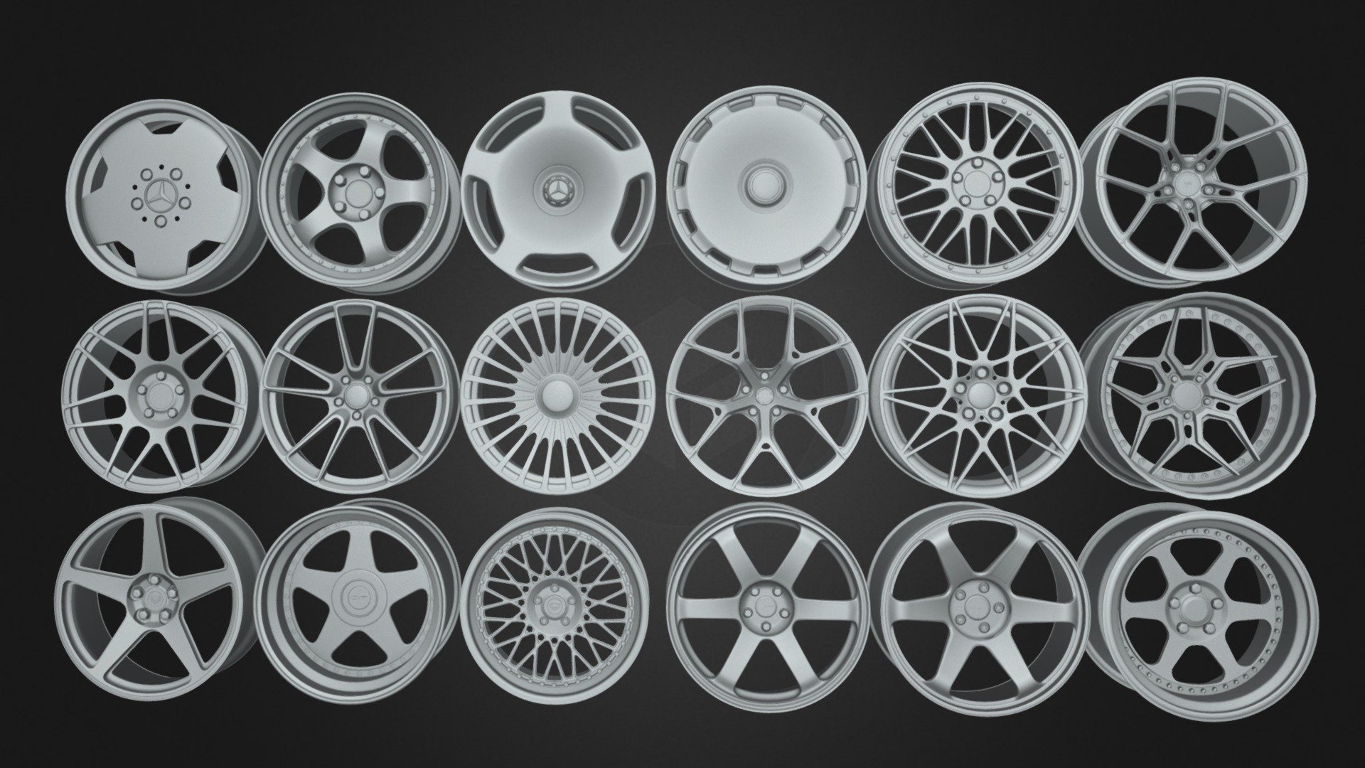18 WHEELS MODELS IN ONE PACK! - Download Free 3D model by OFFGRID ...