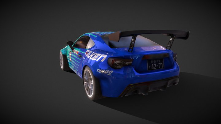 Driftherapy's BRZ race car with Falken livery. 3D Model