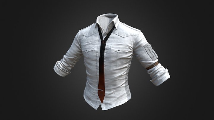 Shirt (White) | PUBG 3D Model