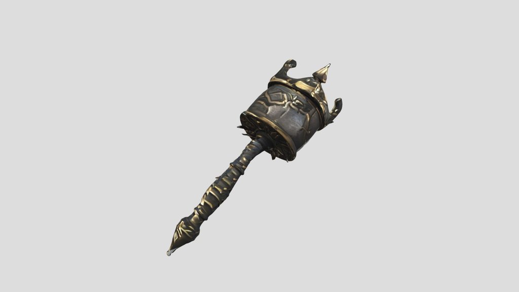 Battle Mace — 3D Model | Game Ready | PBR Textur