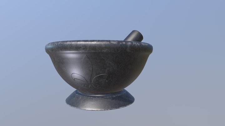 Pestle and Mortar 3D Model
