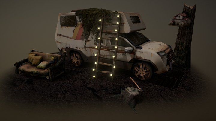 DAE 5 Finished props - Eco House 3D Model