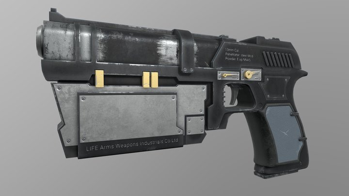 Sci-fi combat pistol 3D Model