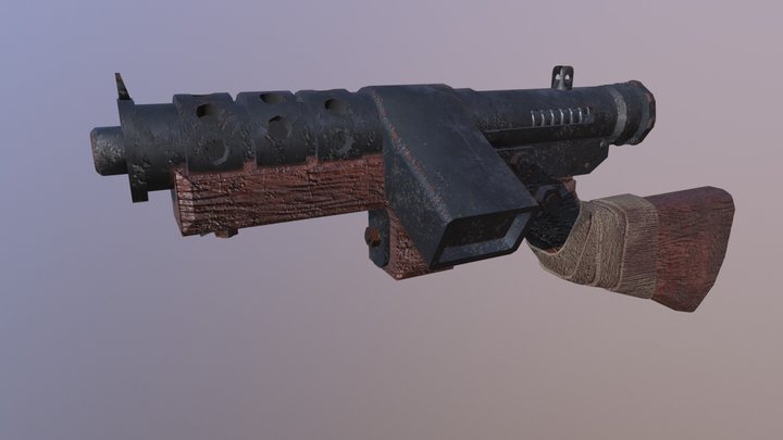 Machine Gun No Tunning 3D Model