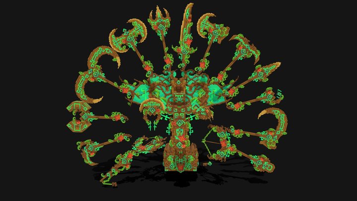Nature Weapons & Tools Set 3D Model