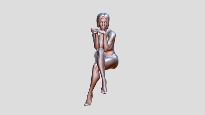 woman sitting relax 3D Model