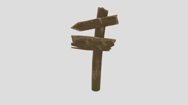 Wooden Signpost 3D Model