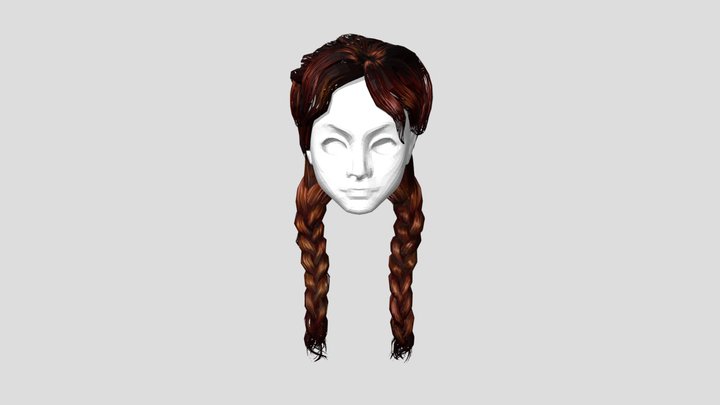 Hairstyle-Two-Girlish-Pigtails 3D Model