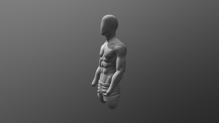 Male Torso and Arm Study 3D Model