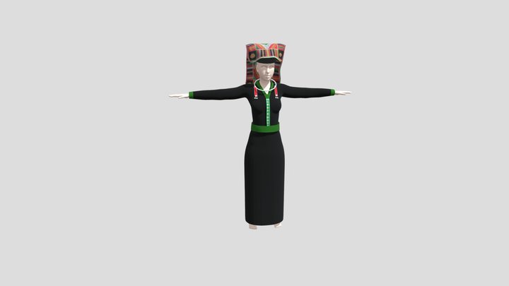 Trang phục nữ dân tộc Kháng 3D Model