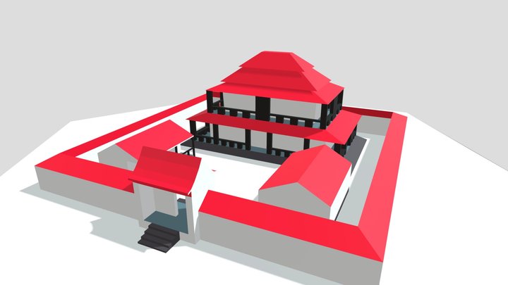 Chines house - low poly 3D Model